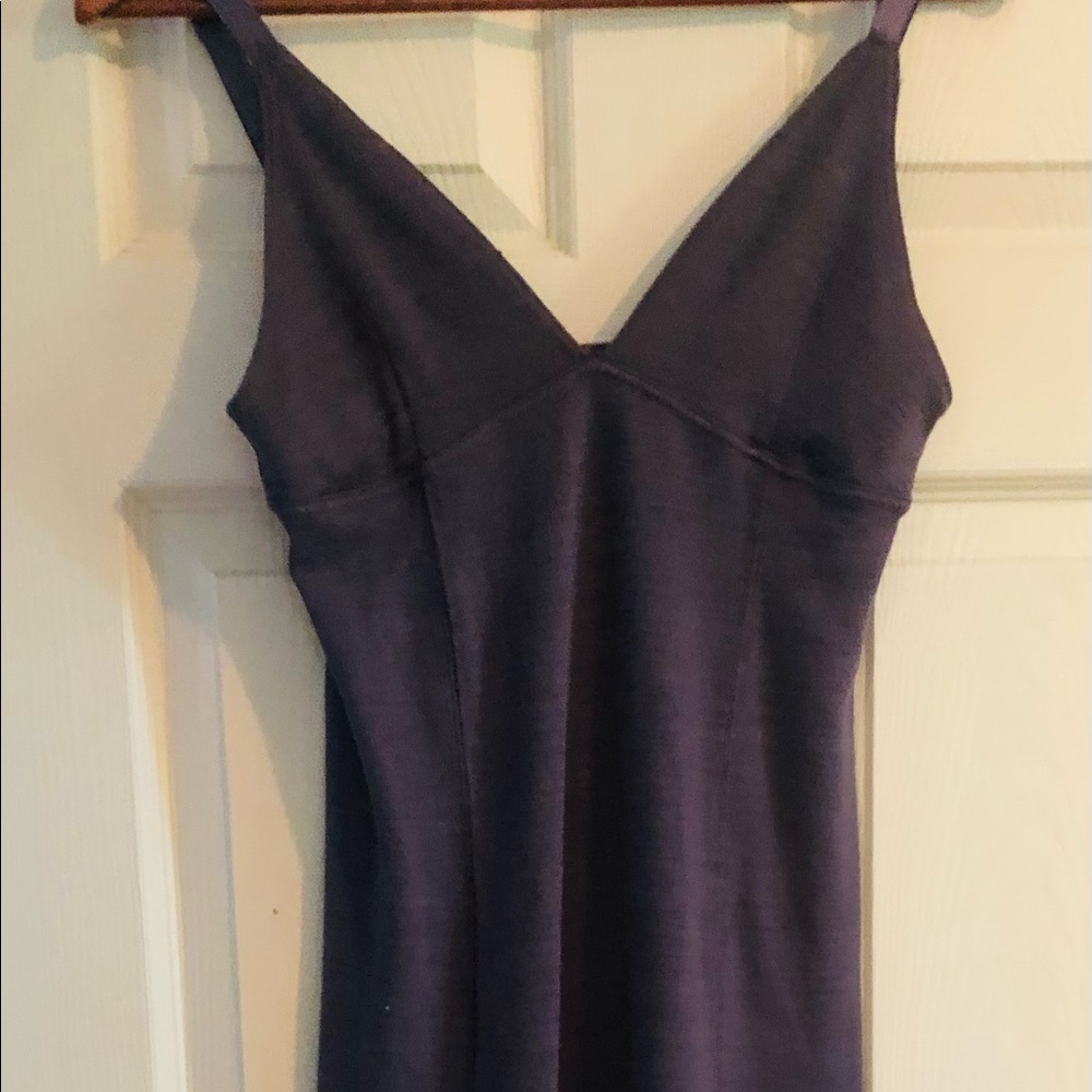 Dark Grey slip style dress. Midi length with body on fit. Size 2-4